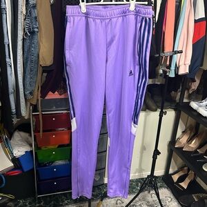 Adidas Kids Lavender Joggers with Navy Stripes